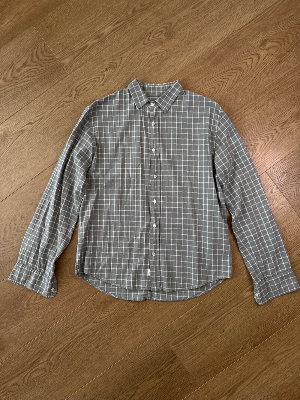 FRANK & EILEEN Men’s Gray Windowpane Button-Down Shirt